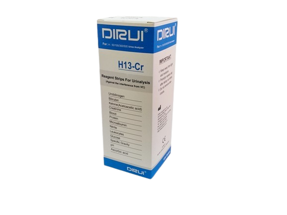 Dirui Urīna teststrēmeles H13Cr (+ mikroalbumīns  un kreatinīns), 100.gb.