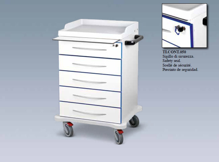 Dressing trolley 5 drawers 70x64x104