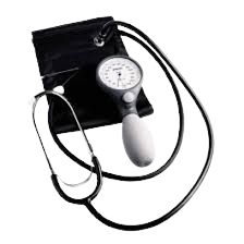 🎁️ [1443-141] ri-san® blue with stethoscope, adult size velcro cuff pull through strap