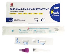 🎁️ [ICA2114-20T] SARS-COV-2/Flu A/Flu B/RSV/Adeno/MP Antigen Rapid test  (6in1), 20 test./box